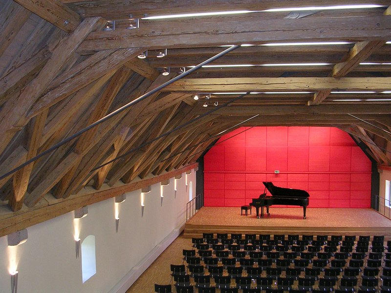 Concert hall with grand piano at Schloss Kapfenburg