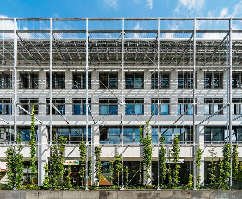 Technisches Rathaus Friedrichshafen
Fassadenbegrünung und Fotovoltaikanlage
Juni 2024