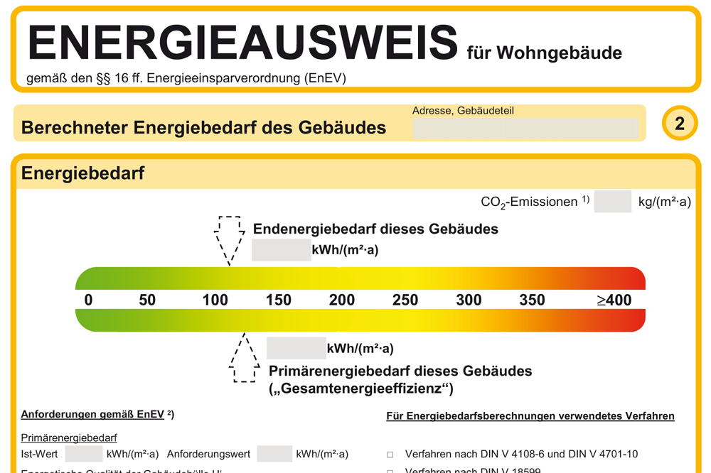 Der Energieausweis für Gebäude