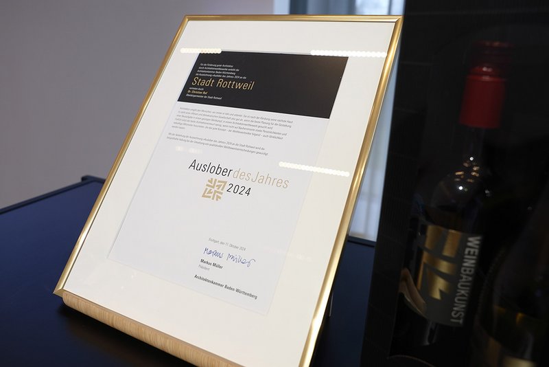 Urkunde zum "Auslober des Jahres" 2024 | © AKBW / Jan Potente