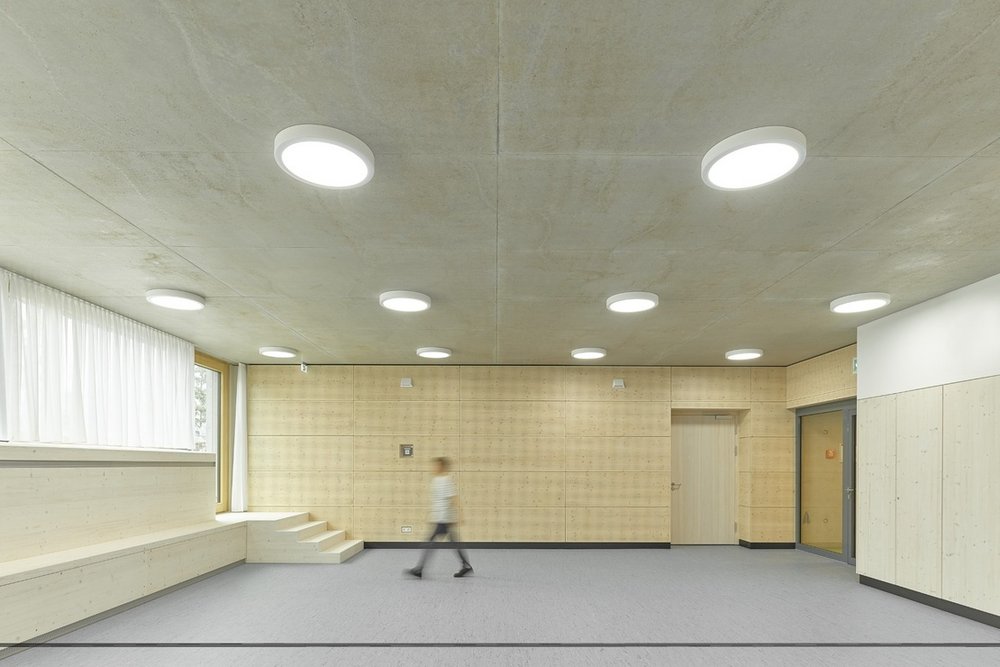 Prämiert beim Beispielhaften Bauen: Generalplanung Rötepark - Schulsporthalle, KiTa und geförderte Wohnungen in Holz-Hybrid-Bauweise | Stadt Waiblingen, Fachbereich Hochbau und Gebäudemanagement; Projektleitung: Astrid Rheiner, Jochen Haller | ars herrmann + hornung GmhH Architektur + Städtebau (heute ARS ENDEMANN GmbH), Stuttgart; Projektleiter: Thomas Herrmann | Foto: Oliver Rieger Photography
