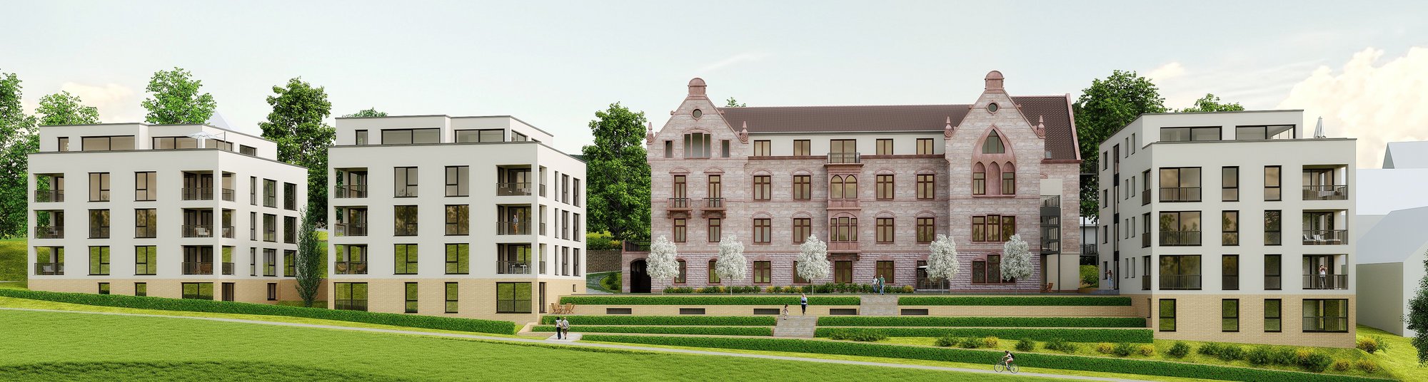 Bildquelle:Visualisierung Wohngebäude-Ensemble Rotenbachtalstraße © Firma TreuBau Freiburg AG