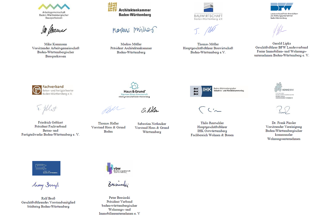 Offener Brief für einen nachhaltigen Aufschwung im Wohnungsbau